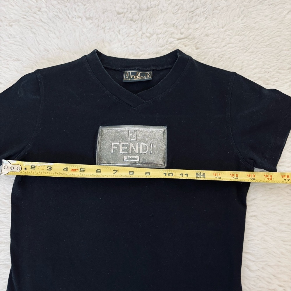 Fendi Black Vintage Tee with Shimmering Logo size 42 US Small - Picture 6 of 16